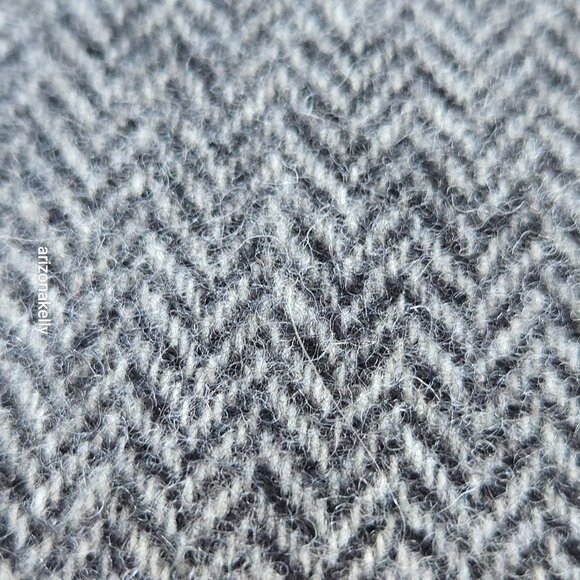 NWT Wool/Cashmere Blend Herringbone Black White Italy Il Moro Firenze - Picture 7 of 13